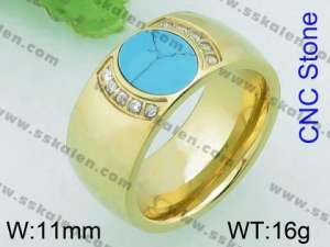 Stainless Steel Stone&Crystal Ring - KR35188-K