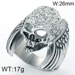 Stainless Steel Stone&Crystal Ring - KR35190-BD