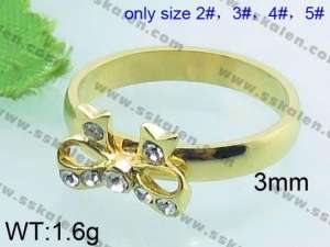 Stainless Steel Stone&Crystal Ring - KR35267-L