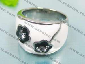 Stainless Steel Stone&Crystal Ring - KR35357-K