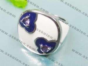 Stainless Steel Stone&Crystal Ring - KR35358-K