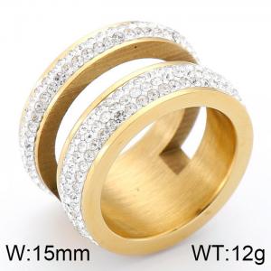 Stainless Steel Stone&Crystal Ring - KR35438-AD