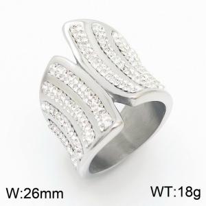 Stainless Steel Stone&Crystal Ring - KR35557-AD