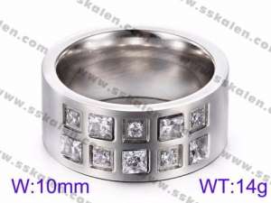 Stainless Steel Stone&Crystal Ring - KR35719-K