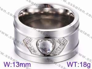 Stainless Steel Stone&Crystal Ring - KR35720-K