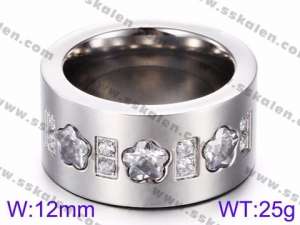 Stainless Steel Stone&Crystal Ring - KR35723-K