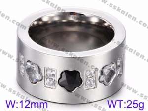 Stainless Steel Stone&Crystal Ring - KR35724-K