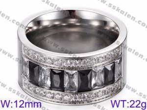 Stainless Steel Stone&Crystal Ring - KR35732-K