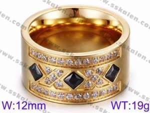 Stainless Steel Stone&Crystal Ring - KR35738-K