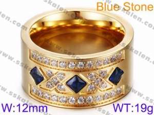 Stainless Steel Stone&Crystal Ring - KR35739-K