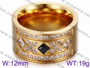 Stainless Steel Stone&Crystal Ring - KR35740-K