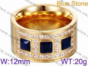 Stainless Steel Stone&Crystal Ring - KR35788-K