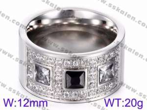 Stainless Steel Stone&Crystal Ring - KR35791-K