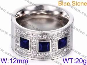 Stainless Steel Stone&Crystal Ring - KR35792-K