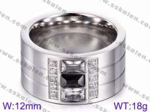 Stainless Steel Stone&Crystal Ring - KR35800-K