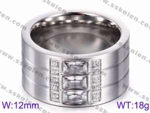 Stainless Steel Stone&Crystal Ring - KR35801-K