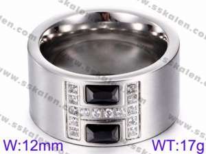 Stainless Steel Stone&Crystal Ring - KR35806-K