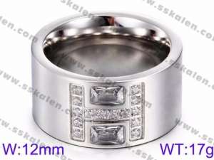 Stainless Steel Stone&Crystal Ring - KR35807-K