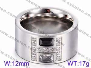 Stainless Steel Stone&Crystal Ring - KR35808-K