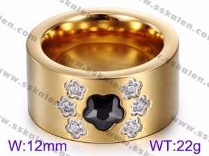 Stainless Steel Stone&Crystal Ring - KR35812-K