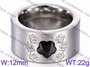 Stainless Steel Stone&Crystal Ring - KR35813-K