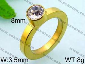 Stainless Steel Stone&Crystal Ring - KR35875-K