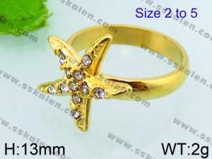 Stainless Steel Stone&Crystal Ring - KR35876-L