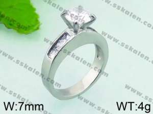 Stainless Steel Stone&Crystal Ring - KR35878-L