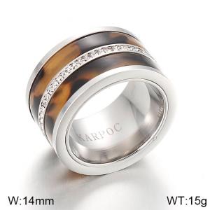 Stainless Steel Stone&Crystal Ring - KR35939-K
