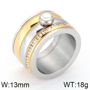 Stainless Steel Stone&Crystal Ring - KR35941-K