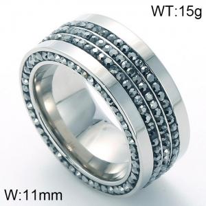 Stainless Steel Stone&Crystal Ring - KR36140-K