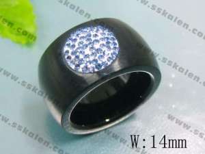 Stainless Steel Stone&Crystal Ring - KR36281-K