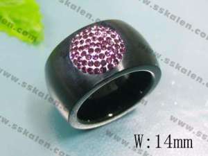 Stainless Steel Stone&Crystal Ring - KR36282-K