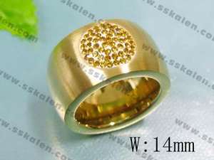 Stainless Steel Stone&Crystal Ring - KR36284-K