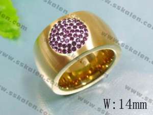 Stainless Steel Stone&Crystal Ring - KR36285-K