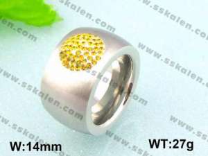 Stainless Steel Stone&Crystal Ring - KR36305-K