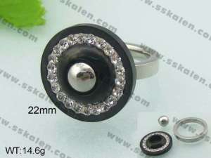 Stainless Steel Stone&Crystal Ring - KR36350-K