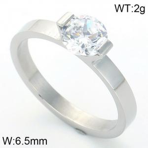 Stainless Steel Stone&Crystal Ring - KR36493-K