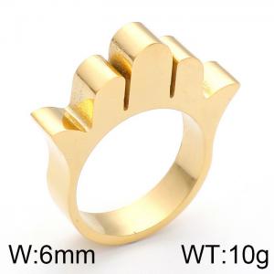 Stainless Steel Gold-plating Ring - KR37187-K