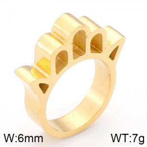 Stainless Steel Gold-plating Ring - KR37190-K