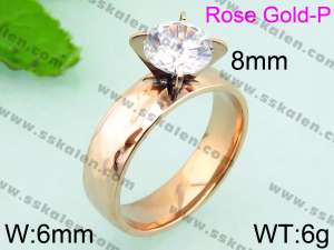 Stainless Steel Stone&Crystal Ring - KR37275-K