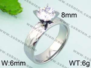 Stainless Steel Stone&Crystal Ring - KR37277-K