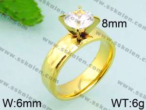 Stainless Steel Stone&Crystal Ring - KR37279-K