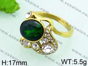 Stainless Steel Stone&Crystal Ring - KR37589-TSC