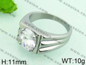 Stainless Steel Stone&Crystal Ring - KR37609-TSC