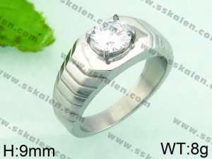 Stainless Steel Stone&Crystal Ring - KR37620-TSC