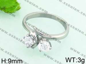 Stainless Steel Stone&Crystal Ring - KR37633-TSC