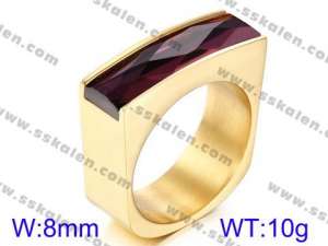 Stainless Steel Stone&Crystal Ring - KR38118-K