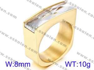 Stainless Steel Stone&Crystal Ring - KR38119-K