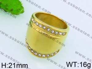 Stainless Steel Stone&Crystal Ring - KR38518-L